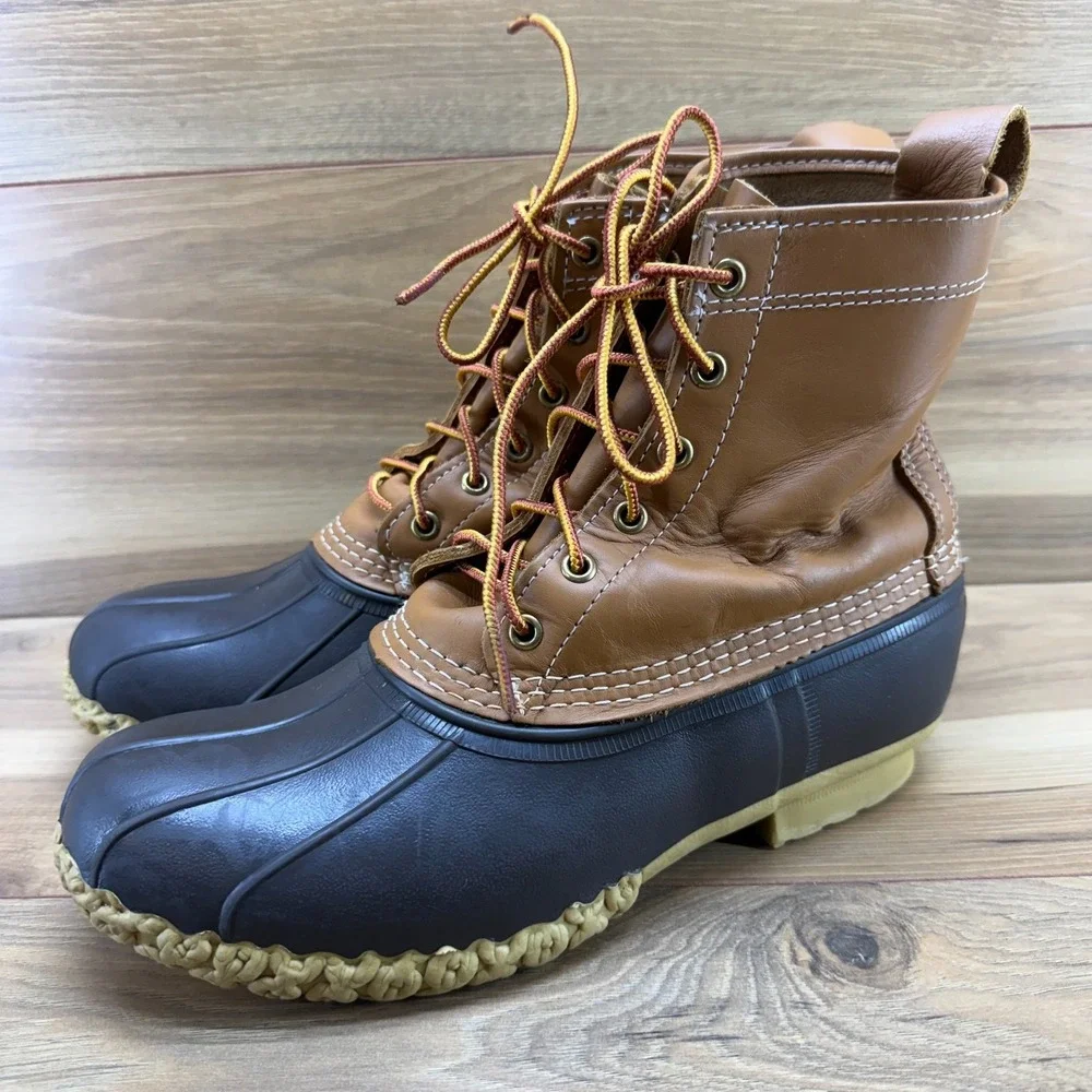 LL BEAN Boots Mens 7 Wide Brown Duck Hunting Outdoor Sport Trail Waterproof